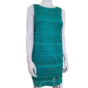 green lace shift dress 12P by Jessica Howard